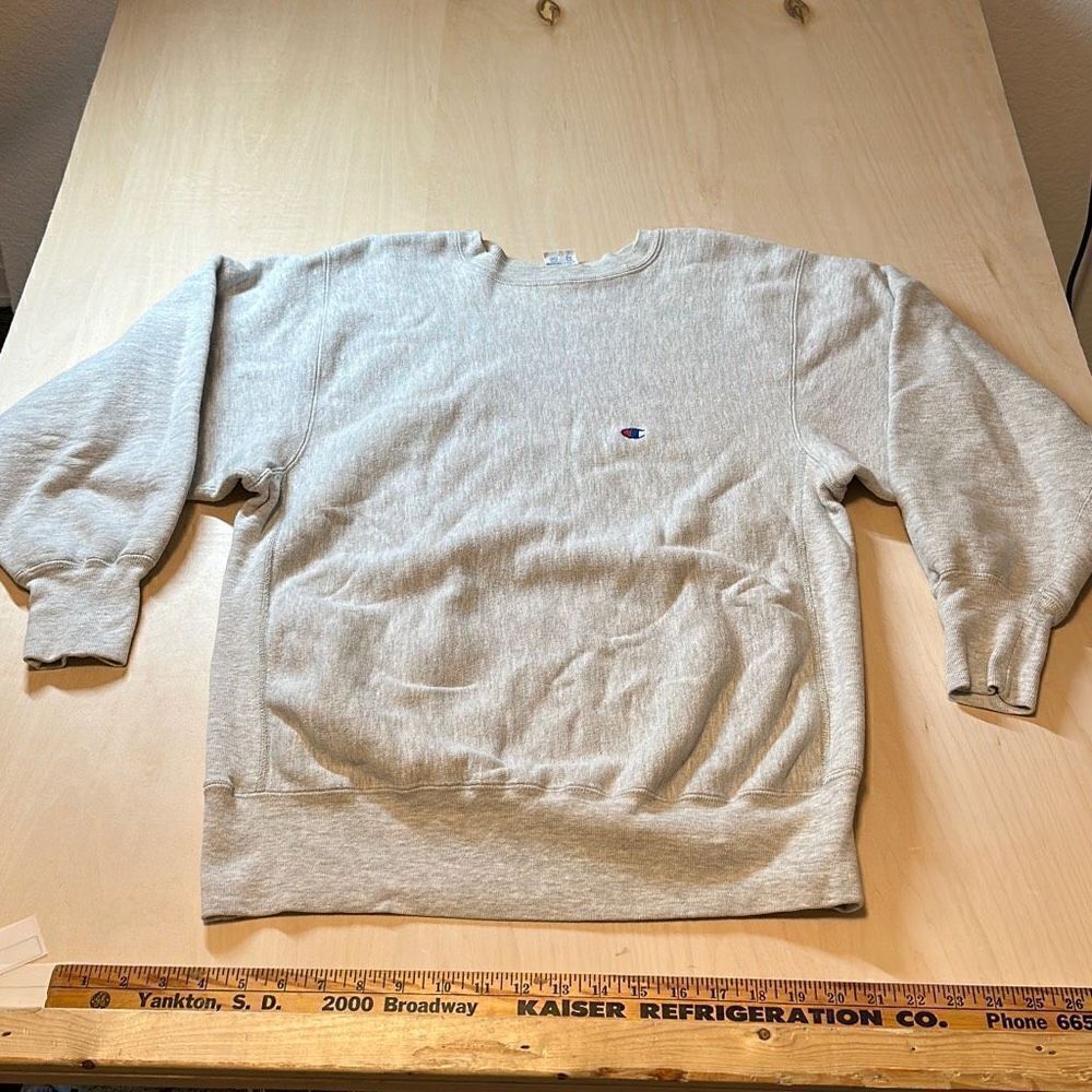 Vintage Champion Reverse Weave Warmup Sweatshirt Crewneck Large Gray 80s USA XL